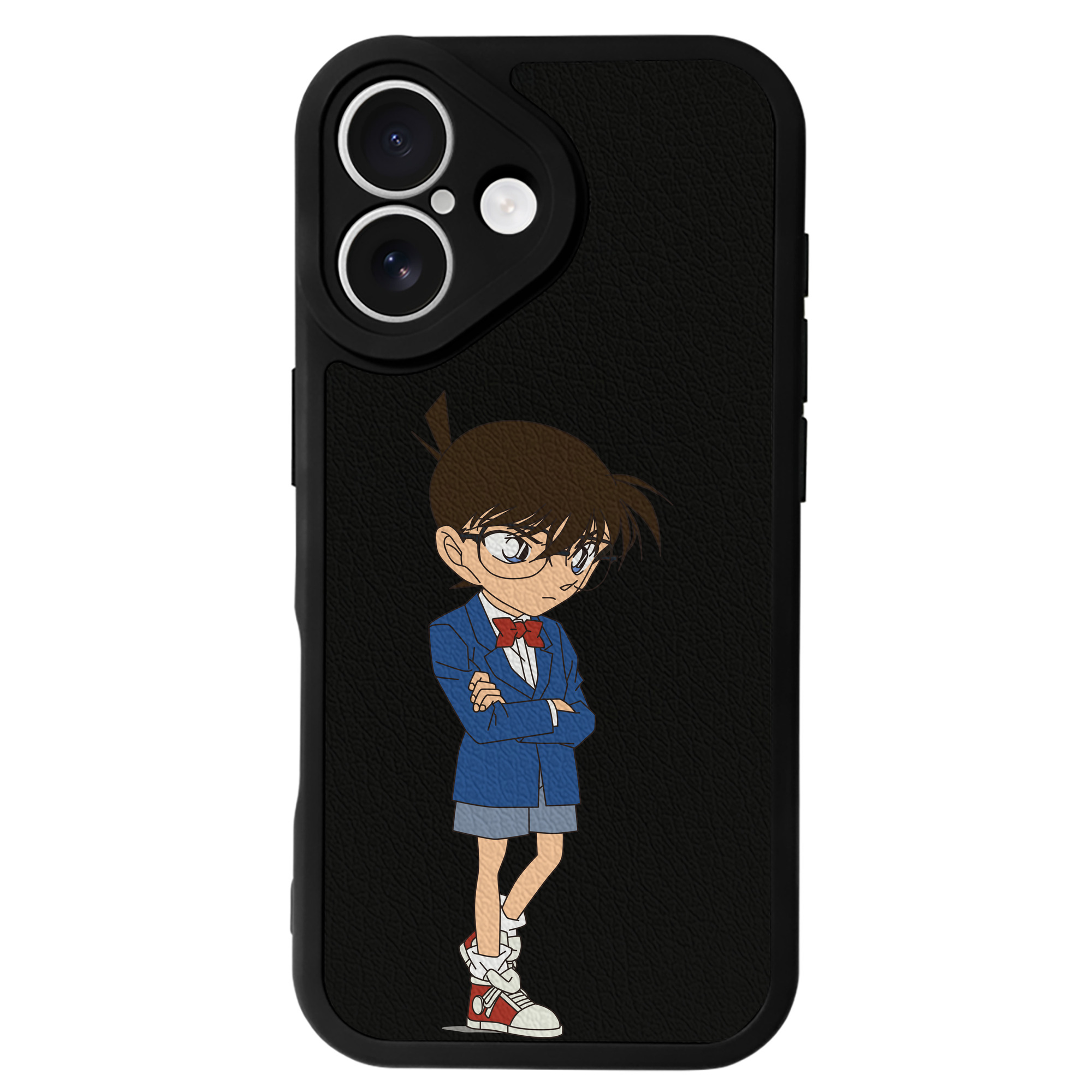 （画像用） 名探偵コナン 江戸川 コナン Detective Conan Conan Edogawa 【iPhone 16シリーズ対応】シリコンスマホケース（レザー調） 材質：シリコン
